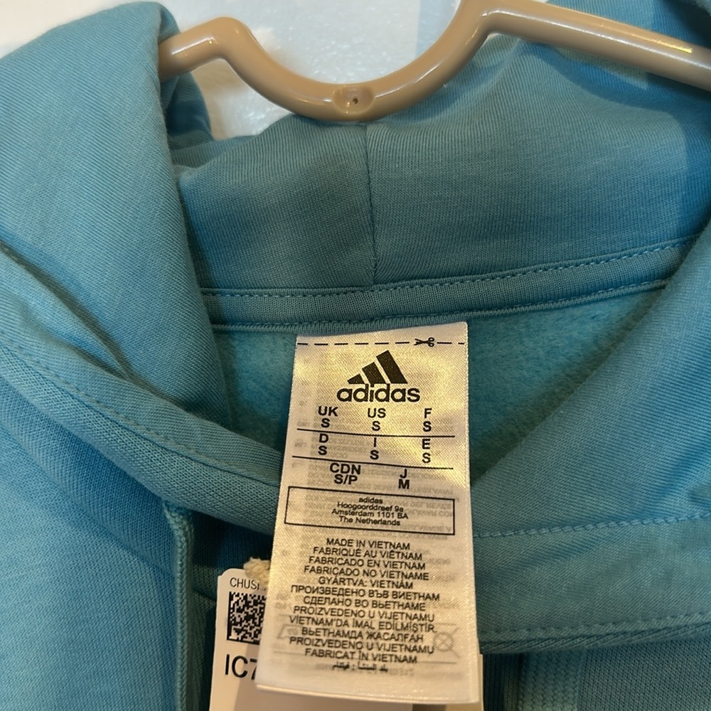 NWT Adidas men’s blue 3 striped hoodie size S - Picture 8 of 11